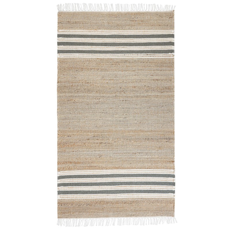 Dywan z juty 80 x 150 cm beżowo-szary MIRZA