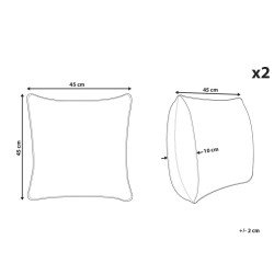 Zestaw 2 poduszek dekoracyjnych SHADRACK Bawełna 45 x 45 cm Biały Wzór świąteczny