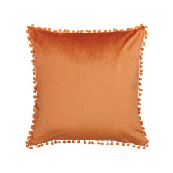 Zestaw 2 poduszek dekoracyjnych AERANGIS Welur 45 x 45 cm Pomarańczowy Jednolity