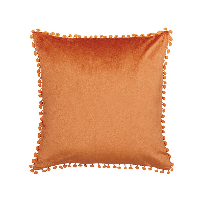 Zestaw 2 poduszek dekoracyjnych AERANGIS Welur 45 x 45 cm Pomarańczowy Jednolity