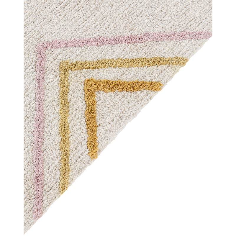 Dywan bawełniany wzór geometryczny 140 x 200 cm złamana biel LASHE