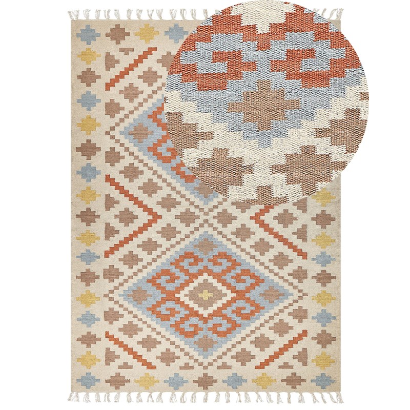 Dywan bawełniany kilim 200 x 300 cm wielokolorowy ATAN