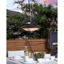 Promiennik na podczerwień wiszący MERAPI 1500 W Z pilotem Czarny