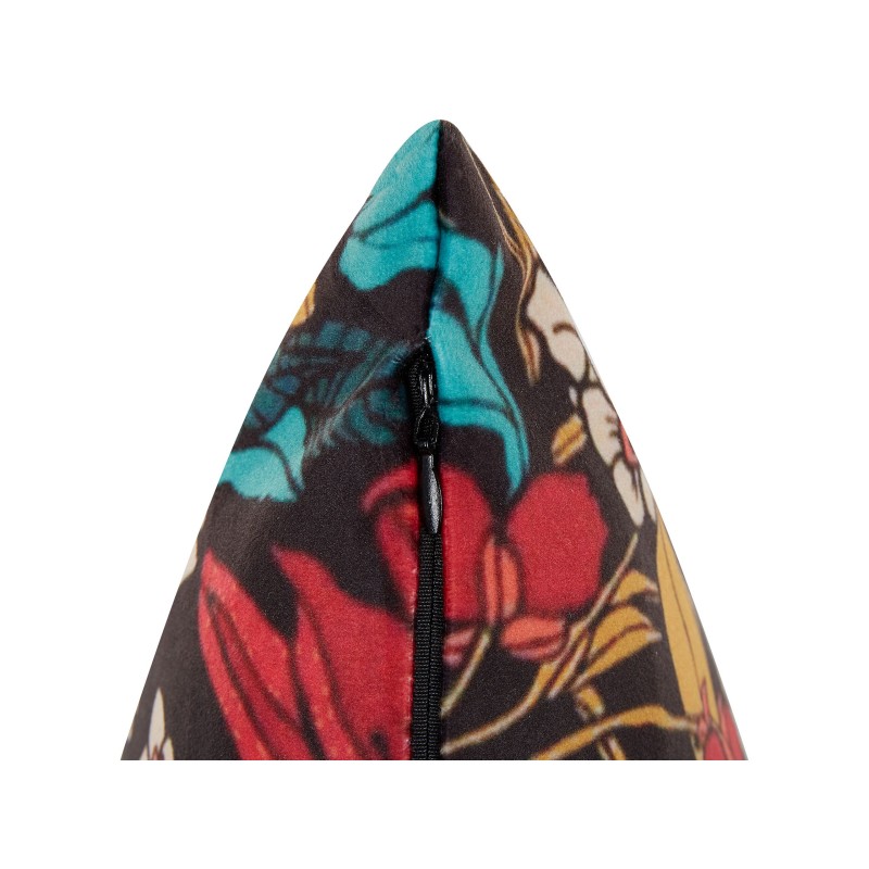 Poduszka dekoracyjna PROTEA Welur 45 x 45 cm Kolorowy Wzór kwiatowy