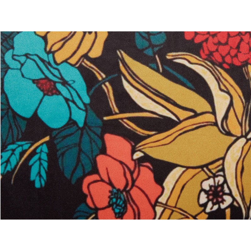 Poduszka dekoracyjna PROTEA Welur 45 x 45 cm Kolorowy Wzór kwiatowy