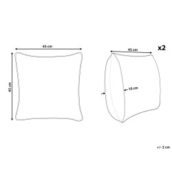 Zestaw 2 poduszek dekoracyjnych ALOCASIA Bawełna 45 x 45 cm Beżowy Wzór geometryczny