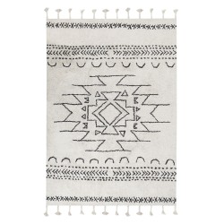 Dywan bawełniany 140 x 200 cm biało-czarny KHOURIBGA