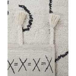 Dywan bawełniany 140 x 200 cm biało-czarny KHOURIBGA