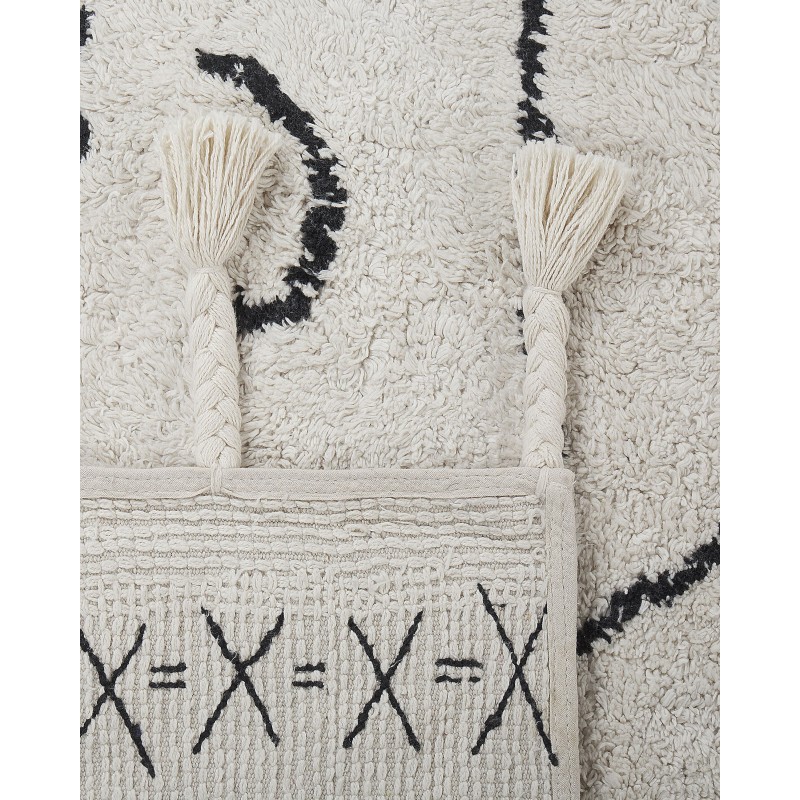 Dywan bawełniany 140 x 200 cm biało-czarny KHOURIBGA