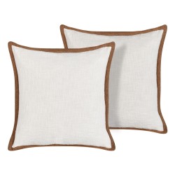 Zestaw 2 poduszek dekoracyjnych IANTHE Bawełna 45 x 45 cm Złamana biel Jednolity