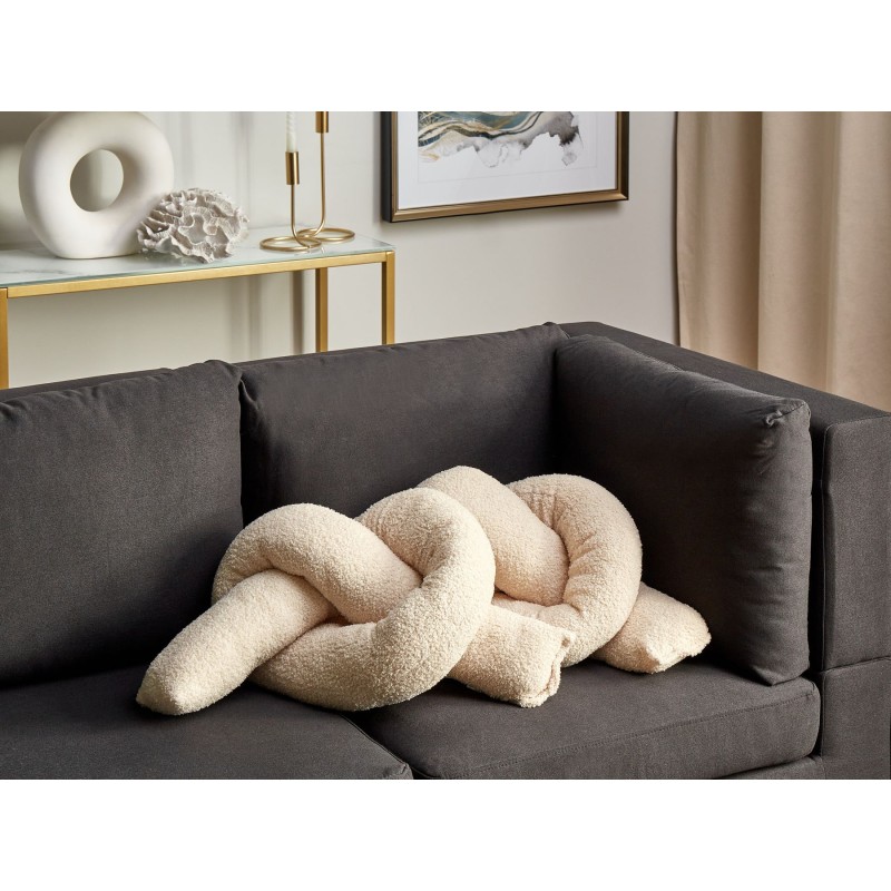 Zestaw 2 poduszek dekoracyjnych GLADIOLUS Boucle 172 x 14 cm Beżowy Jednolity