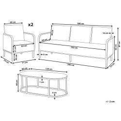 Zestaw ogrodowy ze stolikiem dla 5 osób MONTEFALCO Metal Biały