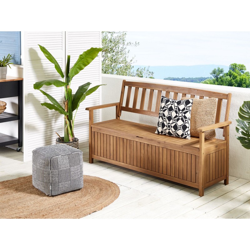 Ławka ogrodowa SOVANA 160 cm ze schowkiem Drewno akacjowe Brązowy