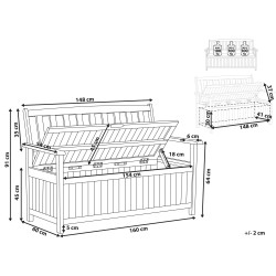 Ławka ogrodowa SOVANA 160 cm ze schowkiem Drewno akacjowe Brązowy