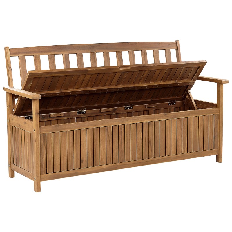 Ławka ogrodowa SOVANA 160 cm ze schowkiem Drewno akacjowe Brązowy