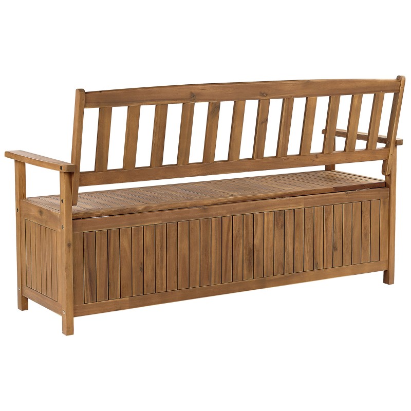 Ławka ogrodowa SOVANA 160 cm ze schowkiem Drewno akacjowe Brązowy