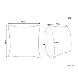 Zestaw 2 poduszek dekoracyjnych LUBHA Sztuczne futro 42 x 42 cm Biały Jednolity