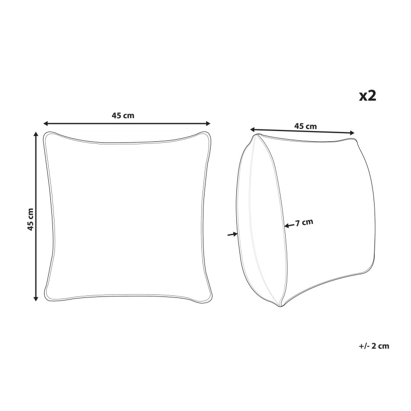 Zestaw 2 poduszek dekoracyjnych LUBHA Sztuczne futro 42 x 42 cm Biały Jednolity