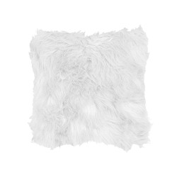 Zestaw 2 poduszek dekoracyjnych LUBHA Sztuczne futro 42 x 42 cm Biały Jednolity