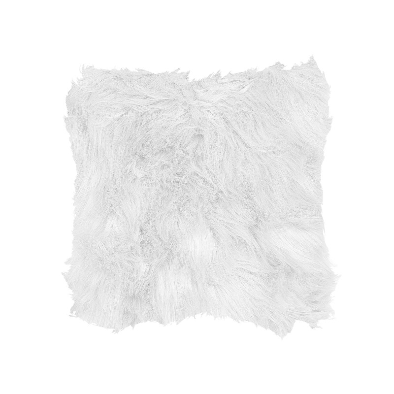 Zestaw 2 poduszek dekoracyjnych LUBHA Sztuczne futro 42 x 42 cm Biały Jednolity