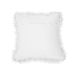 Zestaw 2 poduszek dekoracyjnych LUBHA Sztuczne futro 42 x 42 cm Biały Jednolity