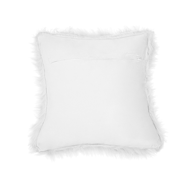 Zestaw 2 poduszek dekoracyjnych LUBHA Sztuczne futro 42 x 42 cm Biały Jednolity