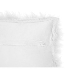 Zestaw 2 poduszek dekoracyjnych LUBHA Sztuczne futro 42 x 42 cm Biały Jednolity
