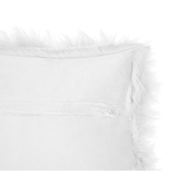 Zestaw 2 poduszek dekoracyjnych LUBHA Sztuczne futro 42 x 42 cm Biały Jednolity