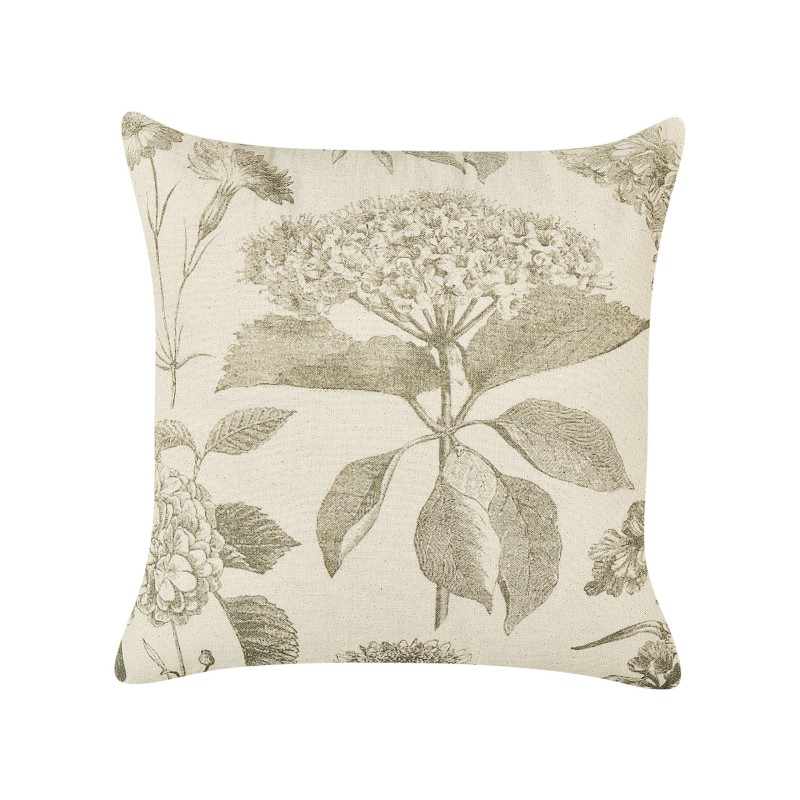 Zestaw 2 poduszek dekoracyjnych ROSEMARY Bawełna 45 x 45 cm Oliwkowy Wzór kwiatowy