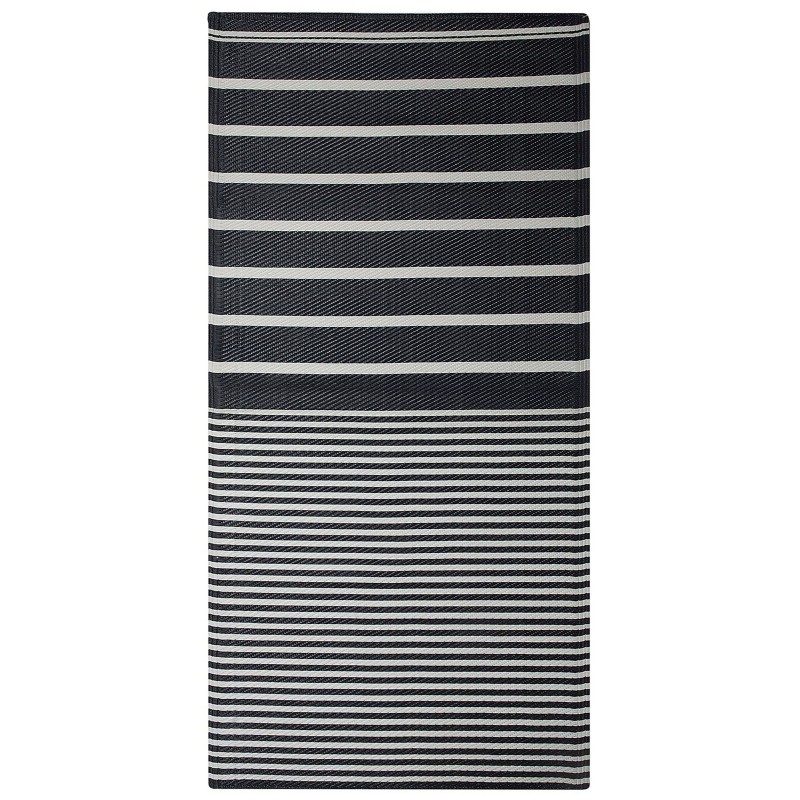 Dywan zewnętrzny 90 x 180 cm czarno-biały HALDIA