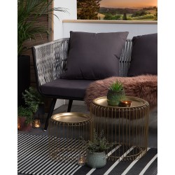 Dywan zewnętrzny 90 x 180 cm czarno-biały HALDIA