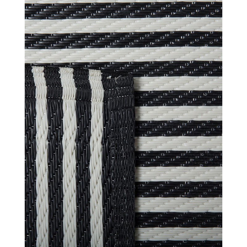 Dywan zewnętrzny 90 x 180 cm czarno-biały HALDIA