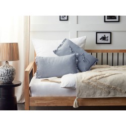 Zestaw 2 poduszek dekoracyjnych SASSAFRAS Len 30 x 45 cm Błękitny Jednolity