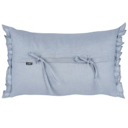 Zestaw 2 poduszek dekoracyjnych SASSAFRAS Len 30 x 45 cm Błękitny Jednolity