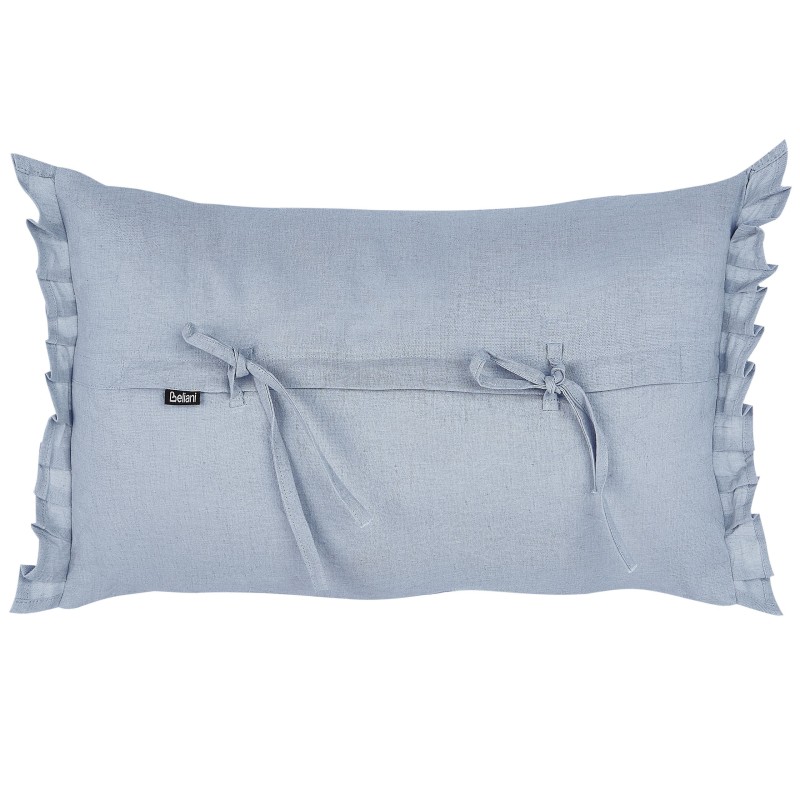 Zestaw 2 poduszek dekoracyjnych SASSAFRAS Len 30 x 45 cm Błękitny Jednolity