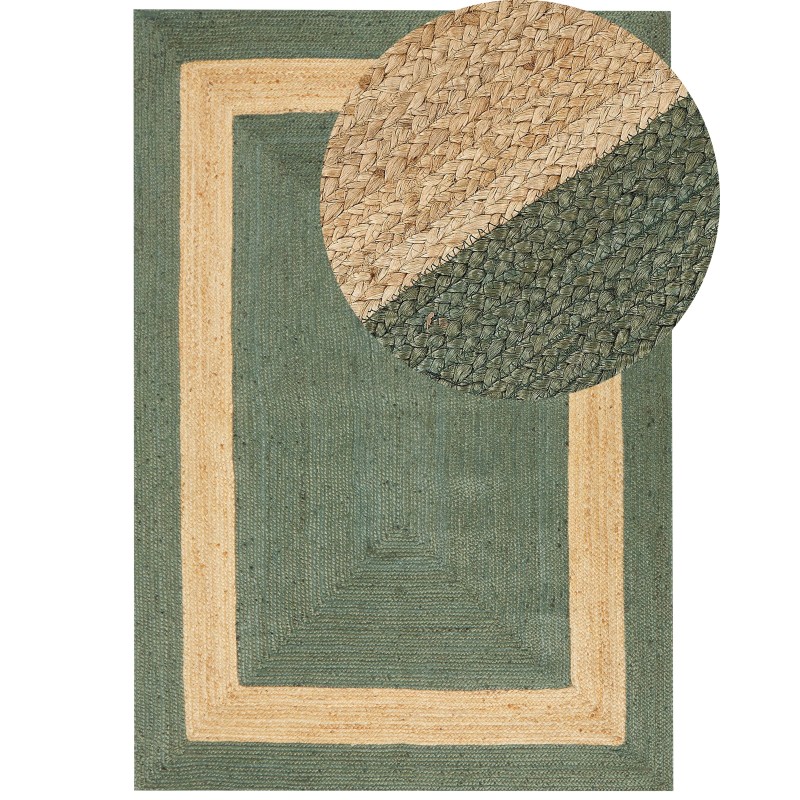 Dywan z juty 160 x 230 cm zielony KARAKUYU