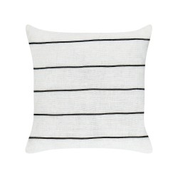 Zestaw 2 poduszek dekoracyjnych MILAS Len 50 x 50 cm Czarny/ biały W paski