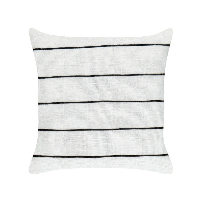 Zestaw 2 poduszek dekoracyjnych MILAS Len 50 x 50 cm Czarny/ biały W paski