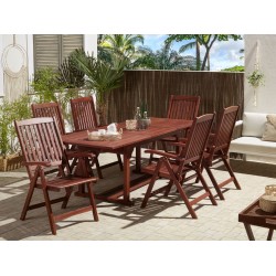 Stół ogrodowy rozkładany TOSCANA 160/220 cm 90 cm Drewno akacjowe Ciemnobrązowy