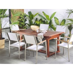 Stół ogrodowy rozkładany TOSCANA 160/220 cm 90 cm Drewno akacjowe Ciemnobrązowy