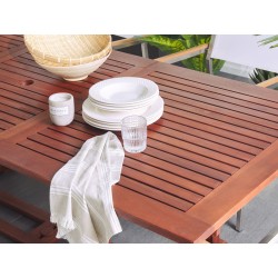 Stół ogrodowy rozkładany TOSCANA 160/220 cm 90 cm Drewno akacjowe Ciemnobrązowy