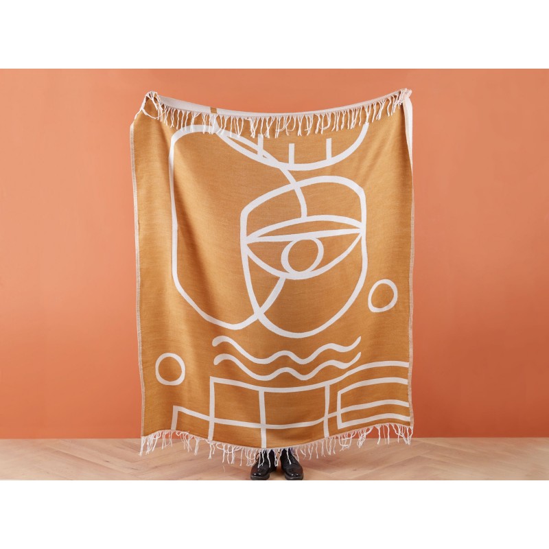 Koc PALHI 130 x 170 cm Pomarańczowy