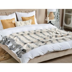 Koc CAYIR Bawełna 130 x 170 cm Beżowy