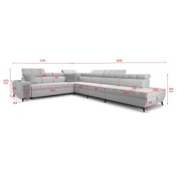 Venna XII corner sofa with a sleeping function and USB port - elegance and functionality in one!