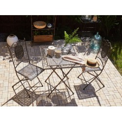 Stolik bistro BORMIO 70 cm 70 cm Metal Czarny