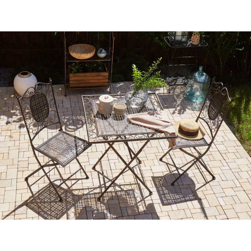 Stolik bistro BORMIO 70 cm 70 cm Metal Czarny