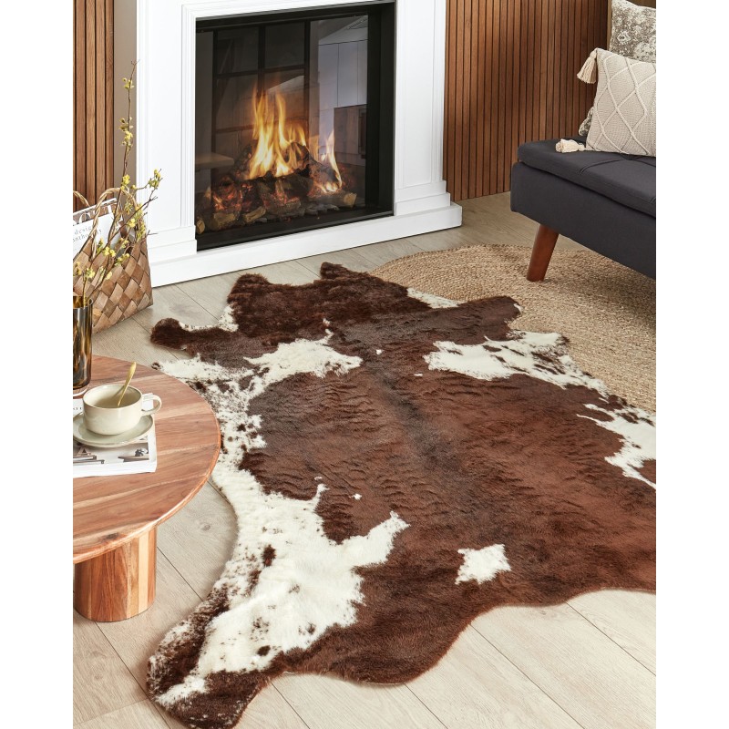 Dywan ekoskóra 150 x 200 cm brązowo-biały BOGONG