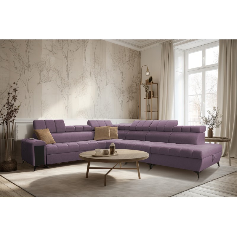 Venna XII corner sofa with a sleeping function and USB port - elegance and functionality in one!