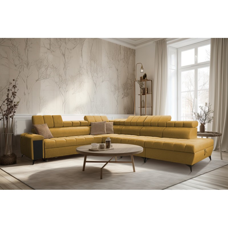 Venna XII corner sofa with a sleeping function and USB port - elegance and functionality in one!