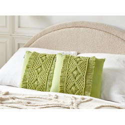 Zestaw 2 poduszek dekoracyjnych KALAM Bawełna 45 x 45 cm Zielony Wzór geometryczny